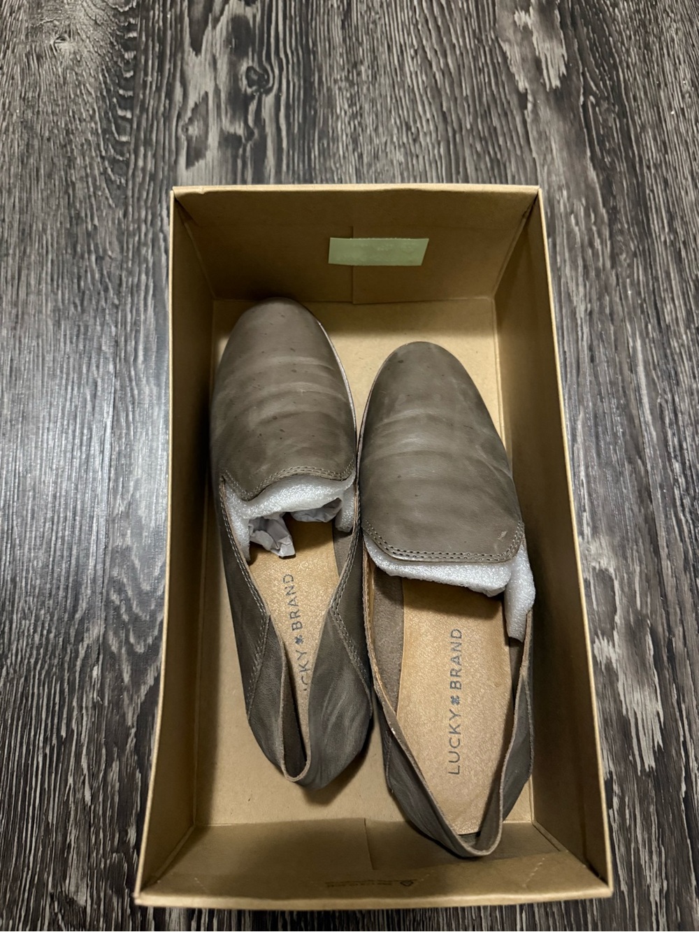 Lucky Brand Taupe Slip-On Loafers